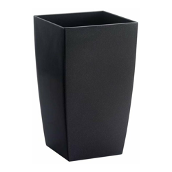 Vaso rettangolare Algarve con riserva d'acqua da esterno e giardino per fiori e piante. -15 x 15 x H 26 cm / Nero características