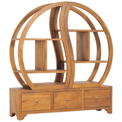 Armadietto Con Mensola Yin Yang 100x26x112 Cm In Legno Di Teak