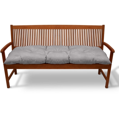 Beautissu Cuscino per panche Flair BK soffice e Comodo - per panchine da Giardino e dondoli Grigio chiaro, 180x50x10 cm