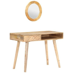 Tavolino Da Trucco 100x50x76 Cm In Legno Massello Di Mango en oferta