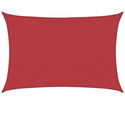 vidaXL Vela Parasole 160 g/m² Rossa 3,5x5 m in HDPE - Rosso