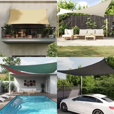 vidaXL Parasole a Vela Oxford Rettangolare 2x4 m Crema - crema