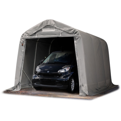 Tenda Garage 2,4 x 3,6 m Tenda per il bestiame Tenda Capannone in PVC ca. 550 g/m² e stabile costruzione in acciaio grigio