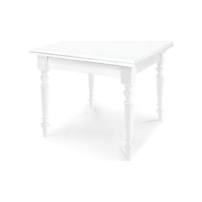 Tavolo Bianco Opaco Allungabile 100 X 100 A Libro Legno Massello Laccata Bianco