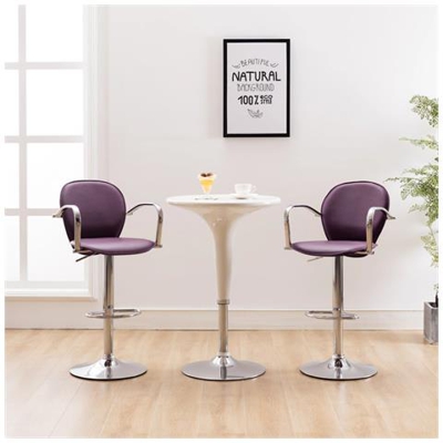 Sgabelli Da Bar Con Braccioli 2 Pz Viola In Similpelle