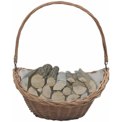 Asupermall - Cesta Legna da Ardere con Manico 57x46,5x52cm Marrone in Salice características