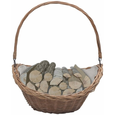 Asupermall - Cesta Legna da Ardere con Manico 57x46,5x52cm Marrone in Salice