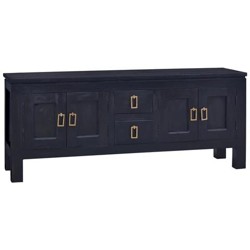 Mobile Porta Tv Caff? Nero Chiaro 110x30x45 Cm Massello Mogano en oferta