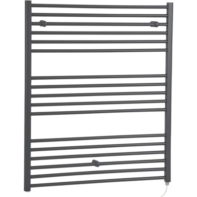 Hudson Reed Artle Scaldasalviette Elettrico Piatto di Design Verticale - Termoarredo Bagno a Scaletta Moderno - Acciaio Antracite - 1000W - 1200 x