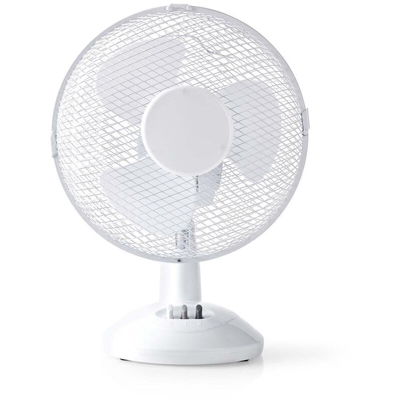 Nedis Ventilatore da tavolo | Alimentazione da rete | Diametro: 230 mm | 22 W | Oscillazione | 2-Velocità | Bianco NE550681826