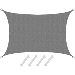 Amanka - Tenda da Sole UV 3x2 HDPE Rettangolare Telo di Protezione Solare Grigio en oferta