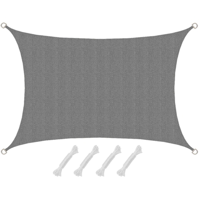 Amanka - Tenda da Sole UV 3x2 HDPE Rettangolare Telo di Protezione Solare Grigio