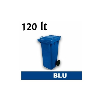 Grecoshop - Cassonetto/Pattumiera/Contenitore/Bidone per raccolta rifiuti uso esterno 120lt Blu