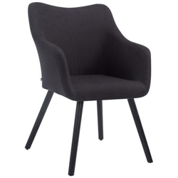 Sedia Poltroncina Design McCoy in Stoffa I Poltrona Soggiorno Deco con Braccioli I Poltrona Attesa Carico Max 160KG Nero Nero precio