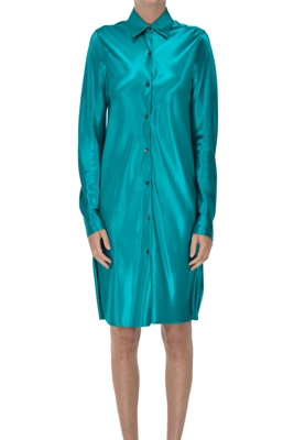 Satin shirt dress