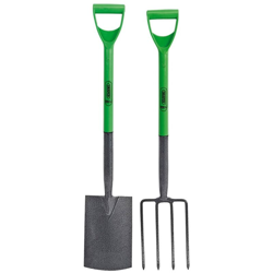 Draper Tools Set Pala/Forcella da Giardino Acciaio al Carbonio 28x18cm - Verde en oferta