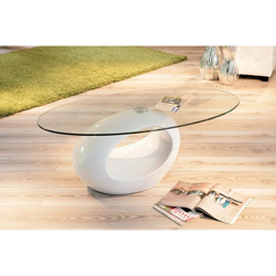 Bricoshop24 - Tavolo Ovale da Caffe 110x60 Bianco Lucido Fibra di Vetro Tavolino da Salotto características