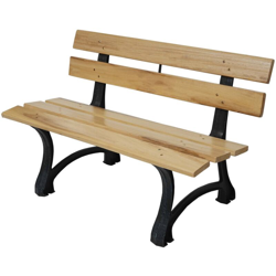 Panca panchina da giardino terrazza HWC-F96 legno ghisa ~ 2 posti 125cm naturale características