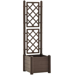 Fioriera da Giardino con Graticcio 43x43x142 cm PP Mocca - Marrone - Vidaxl características