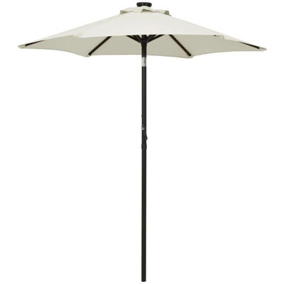 Ombrellone con LED Sabbia 200x211 cm in Alluminio - Vidaxl