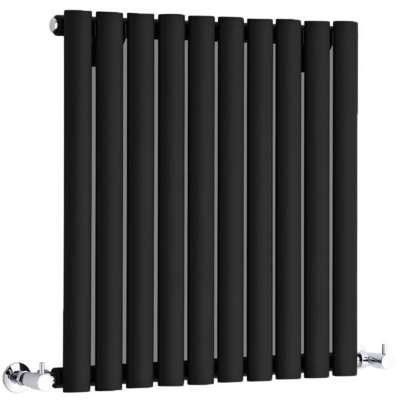 Hudson Reed Revive Radiatore Termoarredo di Design Orizzontale Moderno - Termosifone con Finitura Opaca Nera - Design a Colonna - 635 x 590mm - 597W