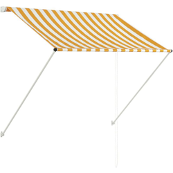 Asupermall - Tenda da Sole Retrattile 100x150 cm Giallo e Bianco en oferta