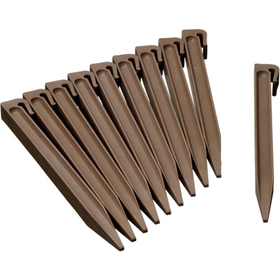 Pioli di Ancoraggio da Giardino 10 pz Grigio Talpa - Marrone - Nature