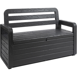 Cassapanca Foreverspring con seduta 2 persone e vano interno da 270L, in plastica effetto Legno, dim. cm 132,5x58x89h, Art. 599, colore Antracite precio