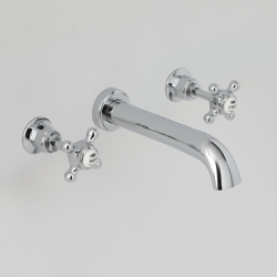 Hudson Reed Elizabeth Rubinetto MIscelatore a 3 Fori per Lavabo - Design da Parete con Controlli a Croce - Finitura Cromata e Bianca - 40 x Ø43 x características