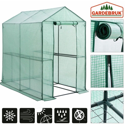 Serra da giardino 2,23m² ortaggio piante fiori coltivare verdure cassetta per piante in PE 190x186x120 cm