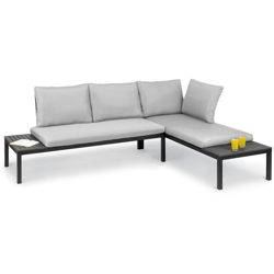 Blumfeldt - Cartagena, Lounger, 2 Posti con Tavolo, Acciaio, Poliestere en oferta