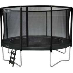 SOLO TRAMPOLINO Tappeto elastico da giardino rotondo 366cm - grigio. Con rete extra forte e bordo con doppia imbottitura precio