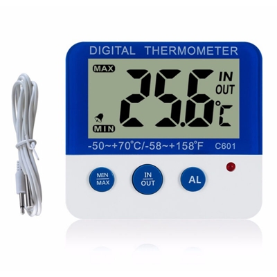Asupermall - Termometro digitale per frigorifero con allarme e temperatura minima massima Display LCD di facile lettura Termometro digitale per