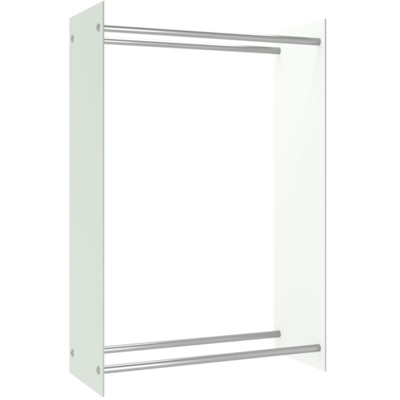 Porta Legna Bianco 80x35x120 cm in Vetro - Bianco - Vidaxl