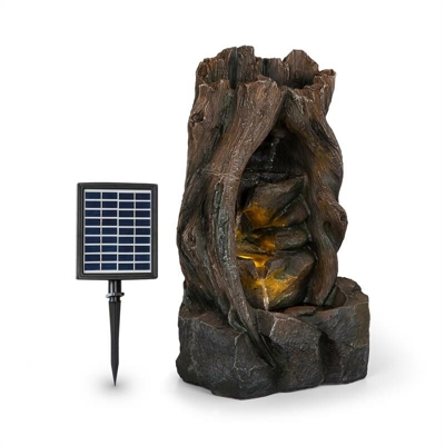 Magic Tree Fontana Solare 2,8 W Poliresina Batteria 5h LED Effetto Legno