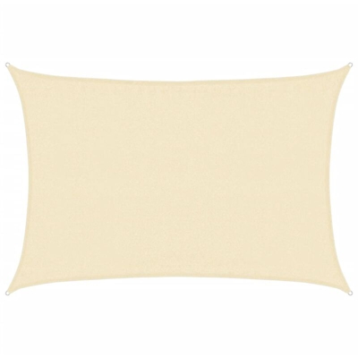 vidaXL Vela Parasole 160 g/m² Crema 3,5x5 m in HDPE - crema