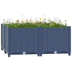 Fioriera Rialzata 80x80x38 cm in Polipropilene - Grigio - Vidaxl características