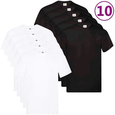 Fruit of the Loom Magliette Originali 10 pz S in Cotone - Bianco