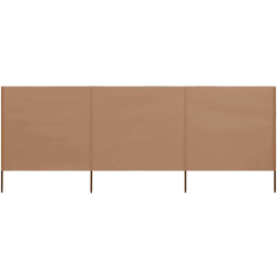 vidaXL Paravento a 3 Pannelli in Tessuto 400x80 cm Grigio Talpa - Marrone en oferta