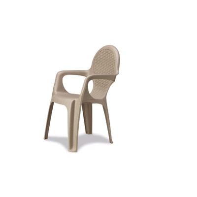 Poltrona intrecciata tortora kit da 4 pezzi