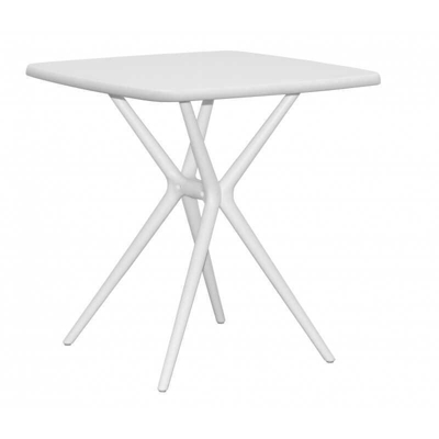 Tavolo Hugo Resina Cm.70X70 Bianco