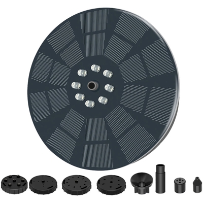 KKmoon Pompa per fontana solare 3W Fontana per vasca da bagno per uccelli da esterno alimentata a energia solare 7 modelli di spruzzo Pompa per acqua