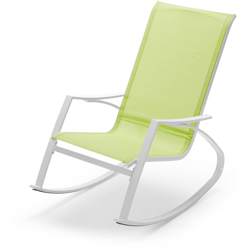 Sedia a dondolo da giardino con braccioli seduta color lime precio