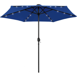Ombrellone con Luci a LED e Palo Alluminio 270 cm Azzurro - Blu - Vidaxl características