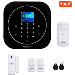 GUUDGO Tuya APP Smart WiFi GSM Sistema di allarme di sicurezza domestica Rilevatore di allarme 433 MHz compatibile con Alexa Google Home IFTTT (Nero) en oferta
