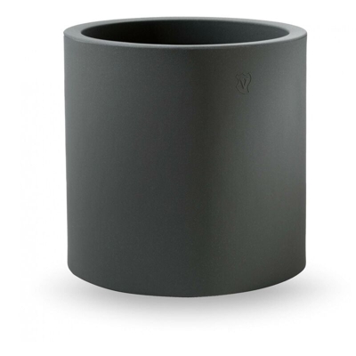 Vaso cilindro in resina 'Cosmos' 35 cm. Antracite