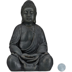 Statua del Buddha Seduto XL, 50 cm, Feng Shui, per Esterni, Decorativa, Grigio Scuro características