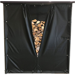 Quick-star - Set di protezione dalle intemperie parete anteriore e posteriore per riparo di legna da ardere XXL 185x70x185cm PVC Nero características