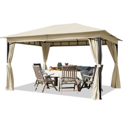 Gazebo da Giardino ca. 3x4 m con Telo Impermeabile da ca. 180g/m² crema en oferta