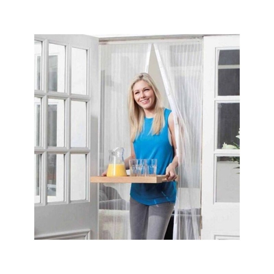Zanzariera Magnetica 120X240 Cm Bianca Universale 18 Magneti Tenda Per Porte